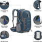 40L Waterproof Hiking Camping Backpack with Rain Cover, Lightweight Travel Daypack, Blue