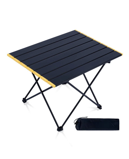 Ultralight Compact Camping Folding Table with Carry Bag (Black - S)
