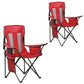 2 Pack Outdoor Camping Chairs Folding/Foldable/Portable with Cooler Pouch, Mesh Backrest and Cup Holder Pocket (Blue, 2 Pack)