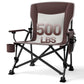 Oversized Folding Camping Chair, for Adults Heavy Duty Lawn Chair with Side Pockets, Portable Collapsible Quad Chair for Outside, Support Up to 500lbs, Grey