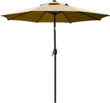 9' Patio Umbrella Outdoor Table Umbrella with 8 Sturdy Ribs (Tan)