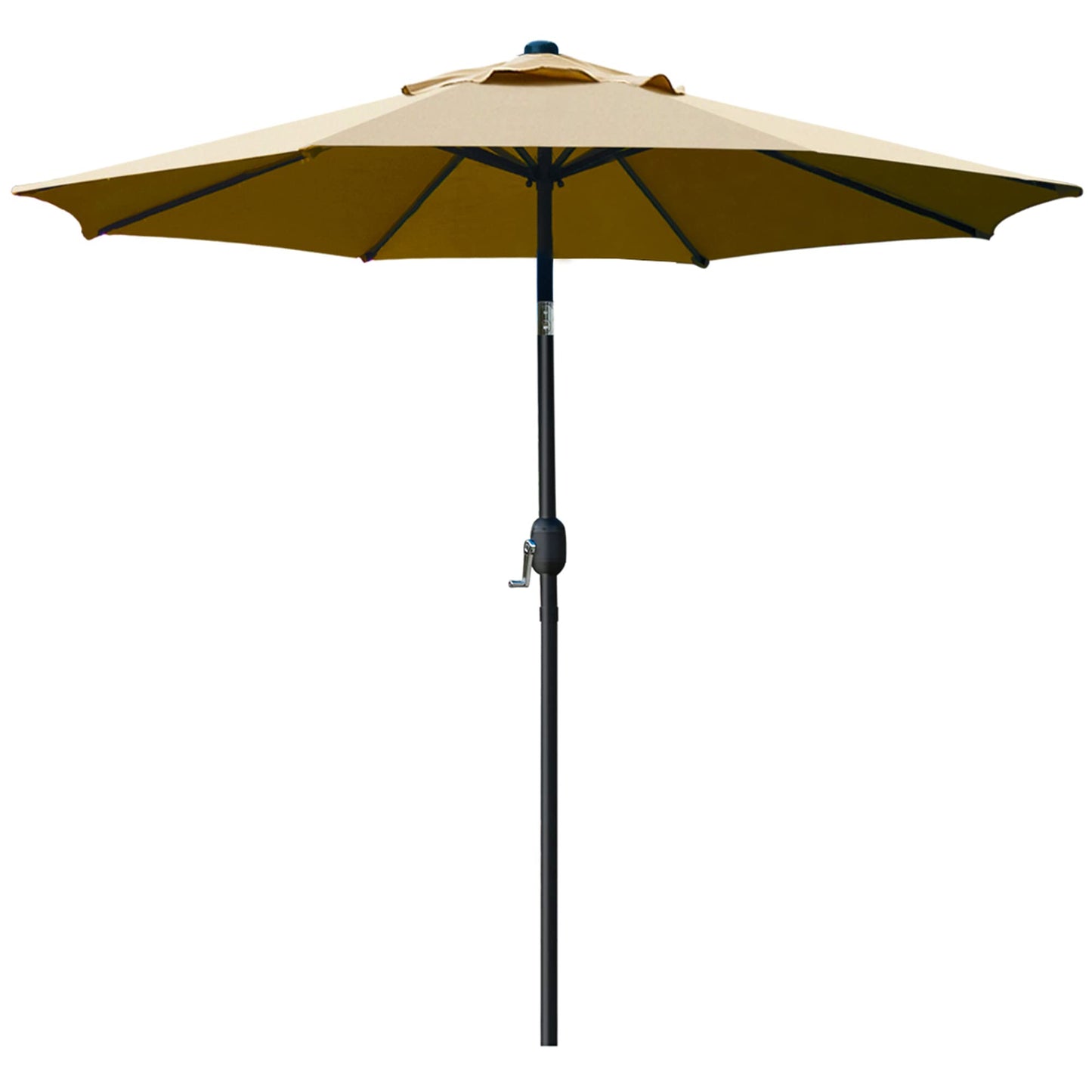 9' Patio Umbrella Outdoor Table Umbrella with 8 Sturdy Ribs (Tan)