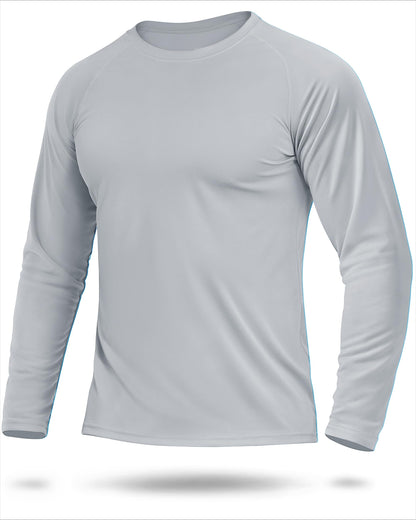 Men's UPF 50+ Sun Protection UV SPF Shirts Long Sleeve Lightweight Quick Dry Swim T-Shirts Rash Guard