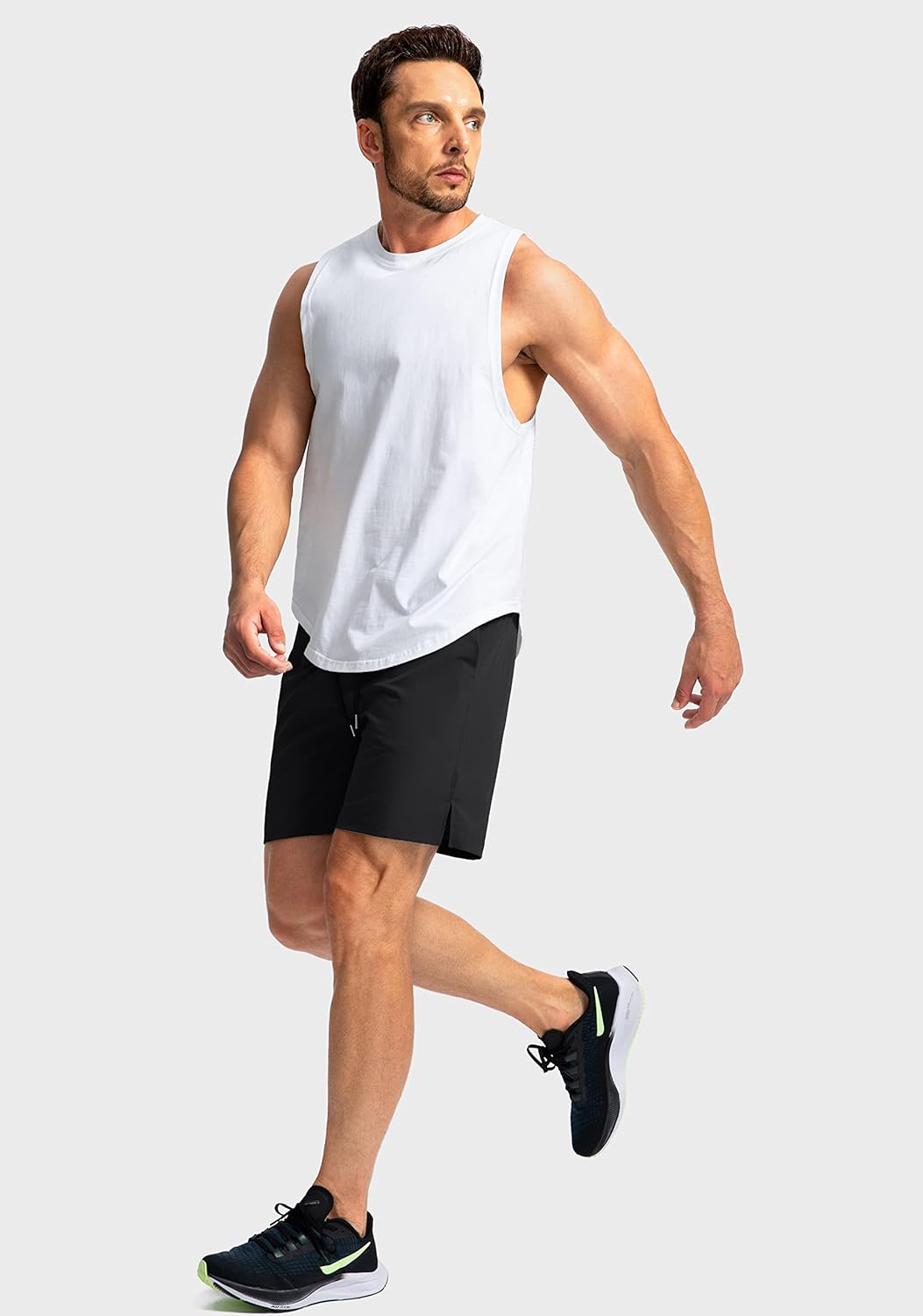 Soothfeel Men's Running Shorts with Zipper Pockets 9"/ 7"/ 5" Quick Dry Eight Basketball Gym Workout Athletic Shorts
