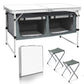 Outdoor Folding Table Aluminum Lightweight Height Adjustable with Storage Organizer for BBQ, Party, Camping