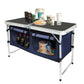 Outdoor Folding Table Aluminum Lightweight Height Adjustable with Storage Organizer for BBQ, Party, Camping