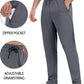 3 Pack Mens Athletic Sweatpants with Zipper Pockets,Workout Gym Joggers Pants for Men Running Jogging Pants