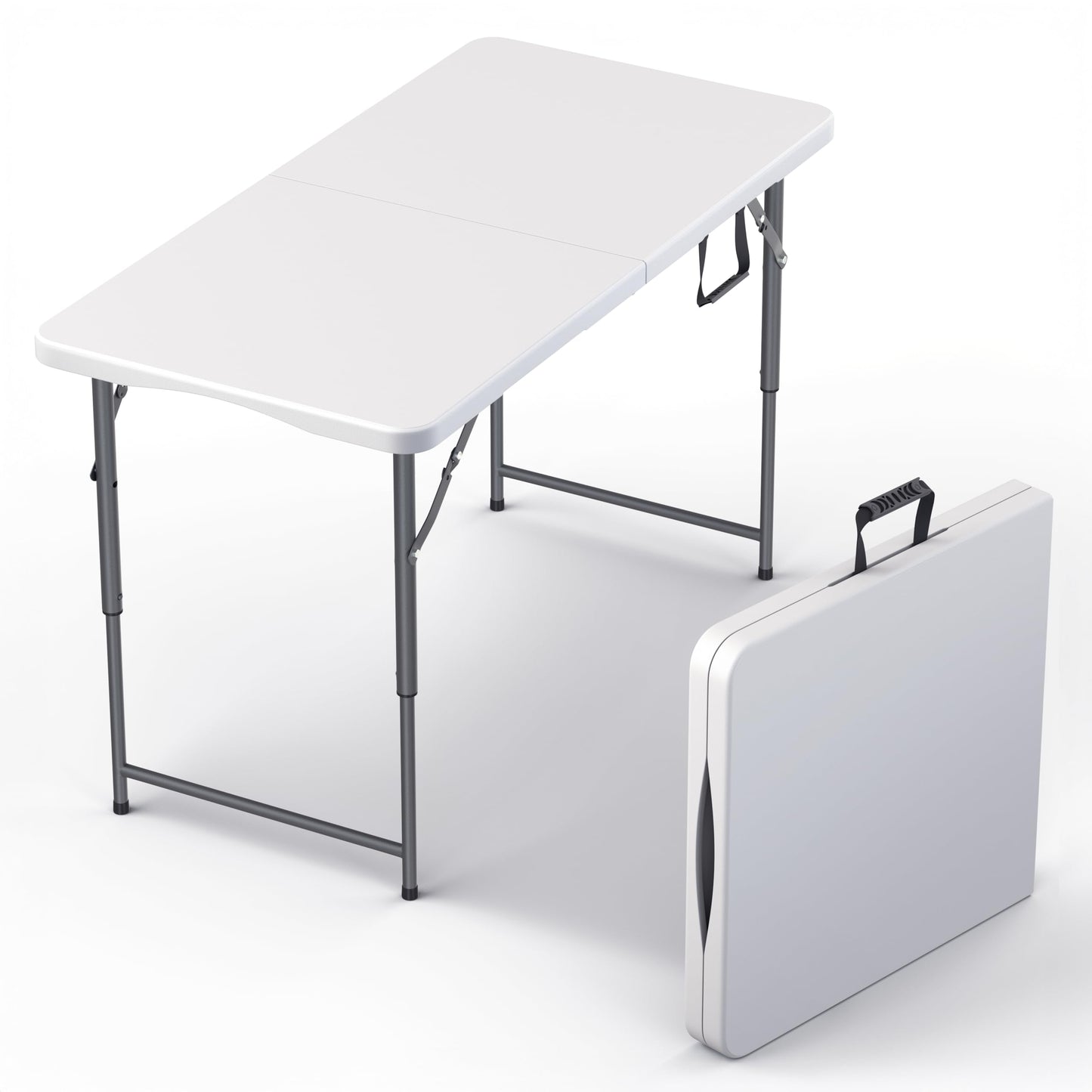 6 Feet Foldable Table with Built in Handle & Steel Legs | 6FT Heavy Duty Folding Portable | Perfect for Party, Dining, Wedding, Events, Picnic Indoor, Outdoor, Camping, Utility, Folding - 6 Foot