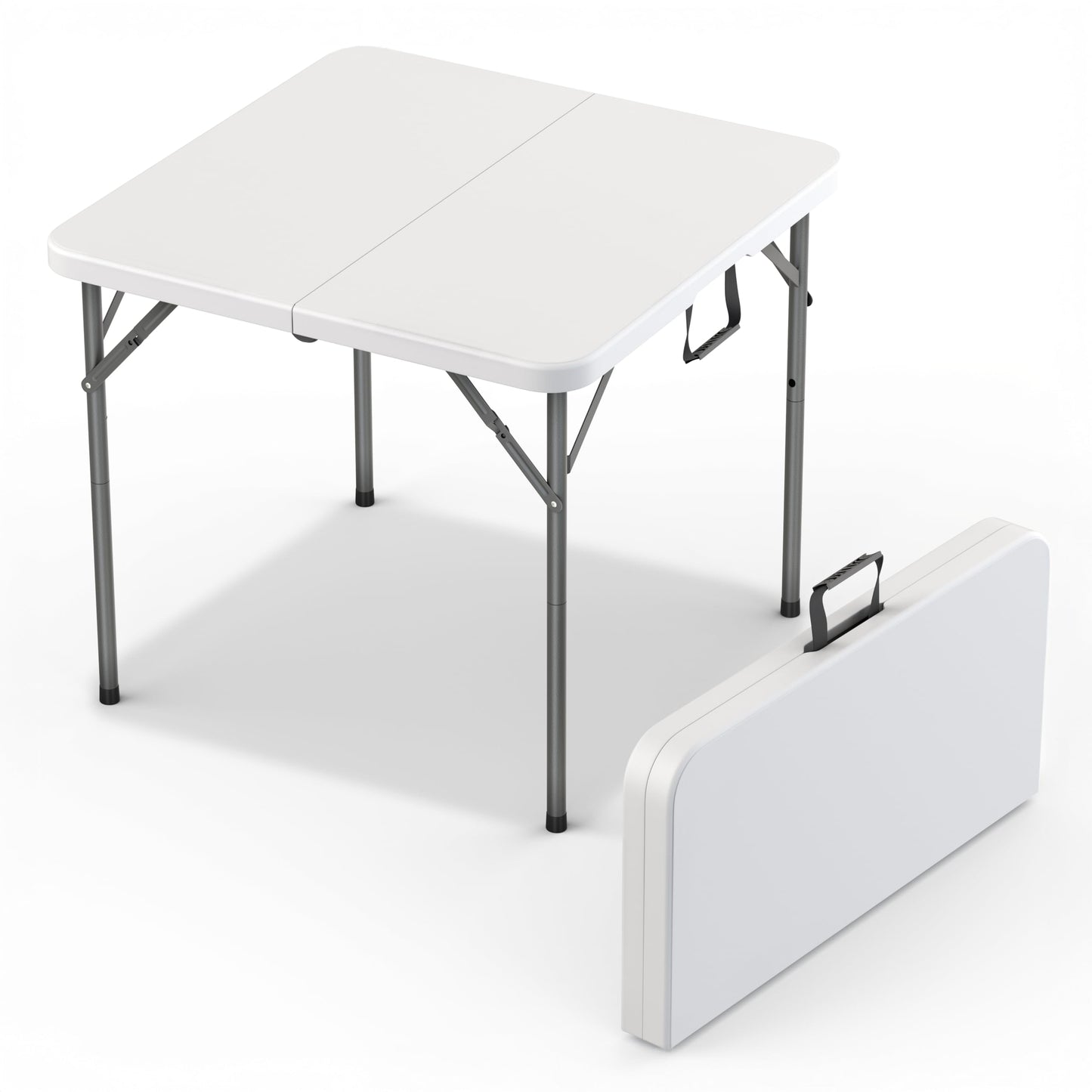6 Feet Foldable Table with Built in Handle & Steel Legs | 6FT Heavy Duty Folding Portable | Perfect for Party, Dining, Wedding, Events, Picnic Indoor, Outdoor, Camping, Utility, Folding - 6 Foot