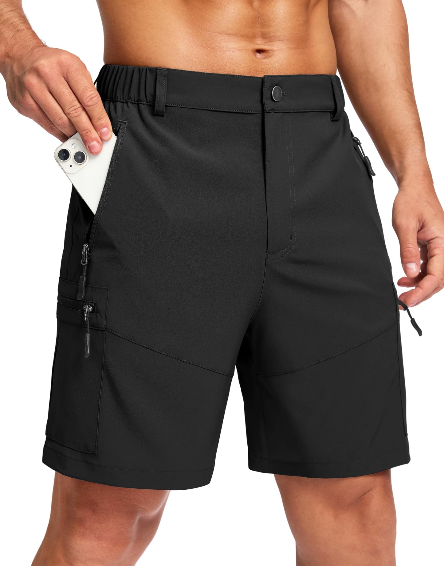Men's Hiking Cargo Shorts 9"/7"/11" Lightweight Outdoor Shorts for Men Trip Golf Camping Casual with 5 Zipper Pockets