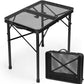 2Ft Small Folding Table with Carry Handle, Camping Table Adjustable Height 10.6–22 in, Black Metal Mesh, Portable & Compact for Outdoor/Indoor,Grill Table, 23.6×15.8 in, 4 lb, 66 lb Capacity