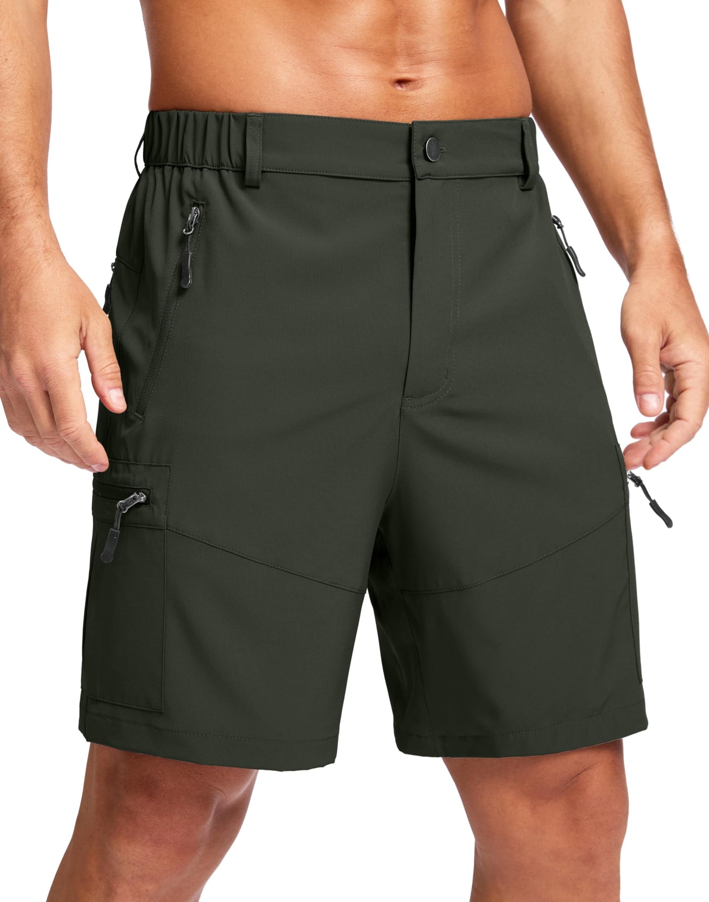 Men's Hiking Cargo Shorts 9"/7"/11" Lightweight Outdoor Shorts for Men Trip Golf Camping Casual with 5 Zipper Pockets