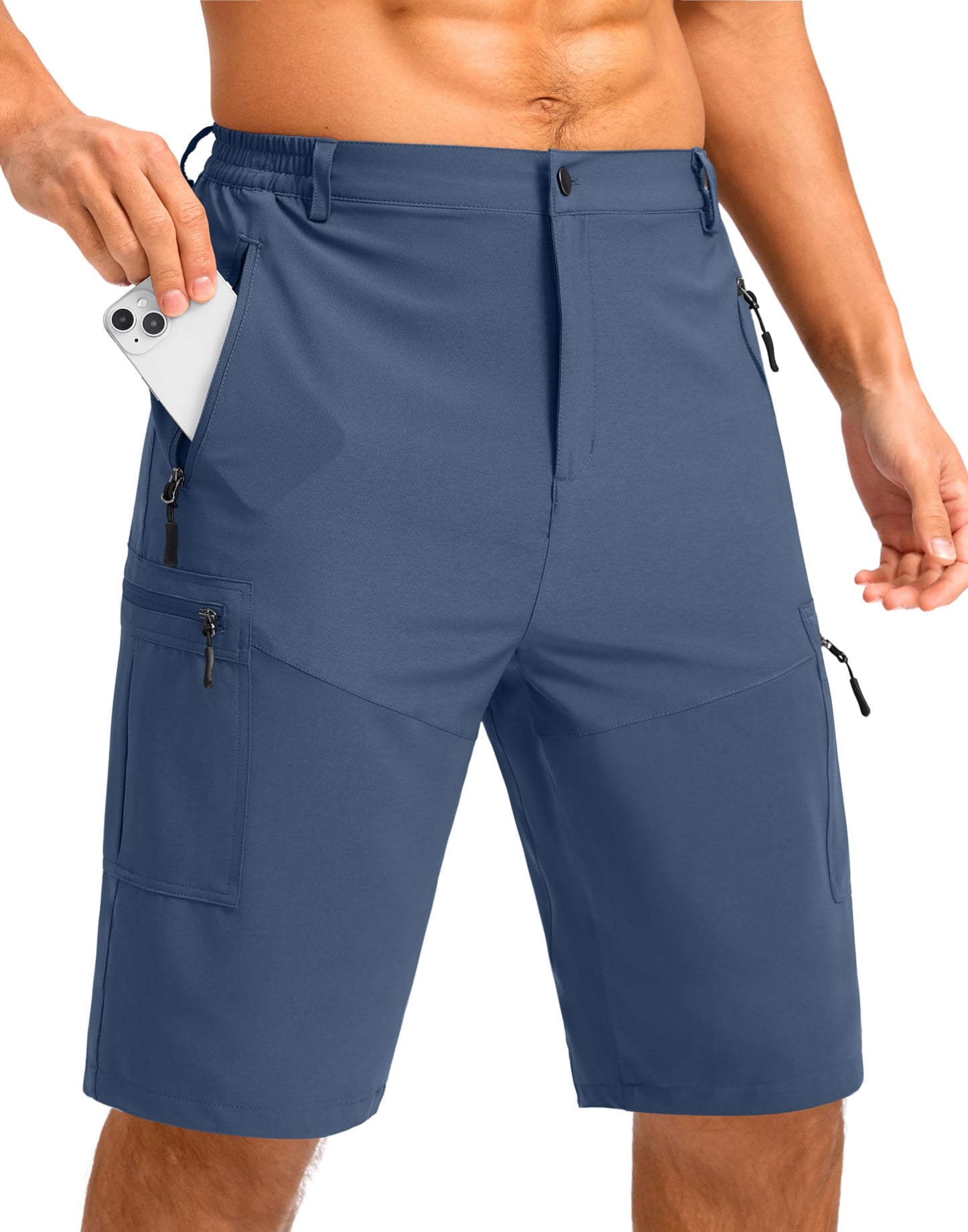 Men's Hiking Cargo Shorts 9"/7"/11" Lightweight Outdoor Shorts for Men Trip Golf Camping Casual with 5 Zipper Pockets
