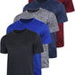 5 Pack Men’s Active Quick Dry Crew Neck T Shirts | Athletic Running Gym Workout Short Sleeve Tee Tops Bulk