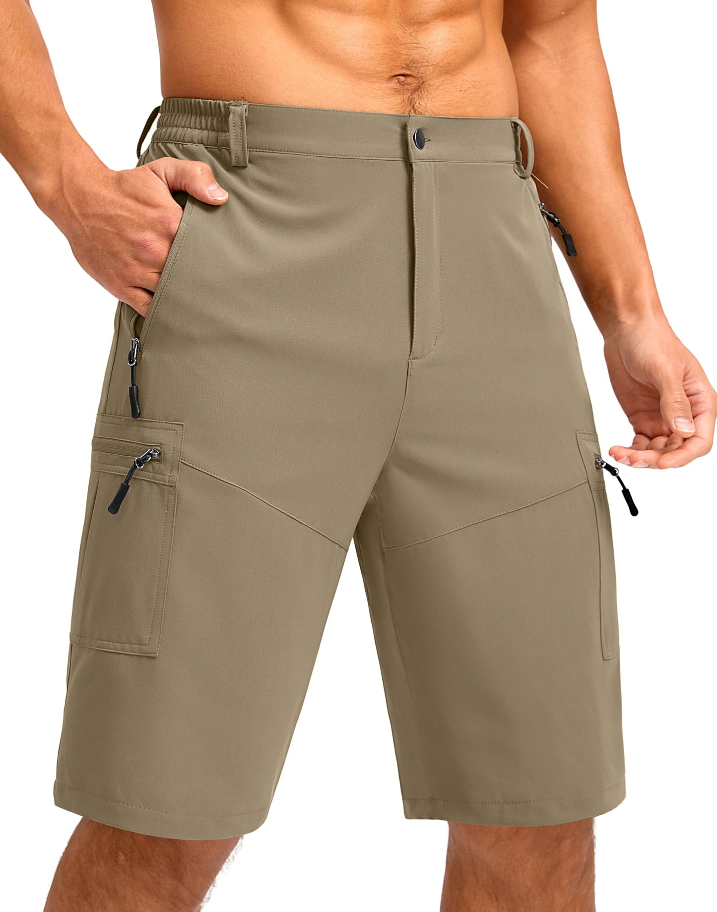 Men's Hiking Cargo Shorts 9"/7"/11" Lightweight Outdoor Shorts for Men Trip Golf Camping Casual with 5 Zipper Pockets