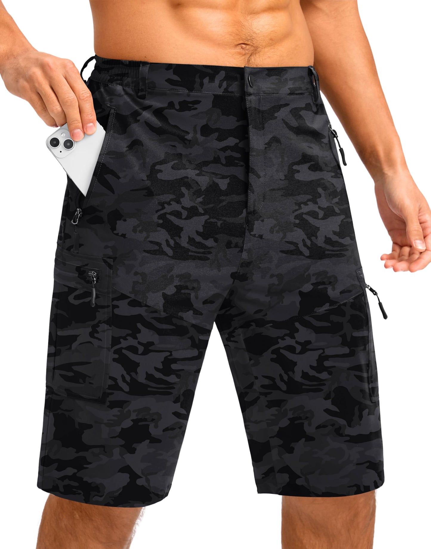 Men's Hiking Cargo Shorts 9"/7"/11" Lightweight Outdoor Shorts for Men Trip Golf Camping Casual with 5 Zipper Pockets
