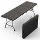 6 Feet Foldable Table with Built in Handle & Steel Legs | 6FT Heavy Duty Folding Portable | Perfect for Party, Dining, Wedding, Events, Picnic Indoor, Outdoor, Camping, Utility, Folding - 6 Foot