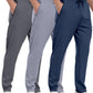 3 Pack Mens Athletic Sweatpants with Zipper Pockets,Workout Gym Joggers Pants for Men Running Jogging Pants