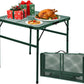2Ft Small Folding Table with Carry Handle, Camping Table Adjustable Height 10.6–22 in, Black Metal Mesh, Portable & Compact for Outdoor/Indoor,Grill Table, 23.6×15.8 in, 4 lb, 66 lb Capacity