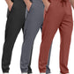 3 Pack Mens Athletic Sweatpants with Zipper Pockets,Workout Gym Joggers Pants for Men Running Jogging Pants