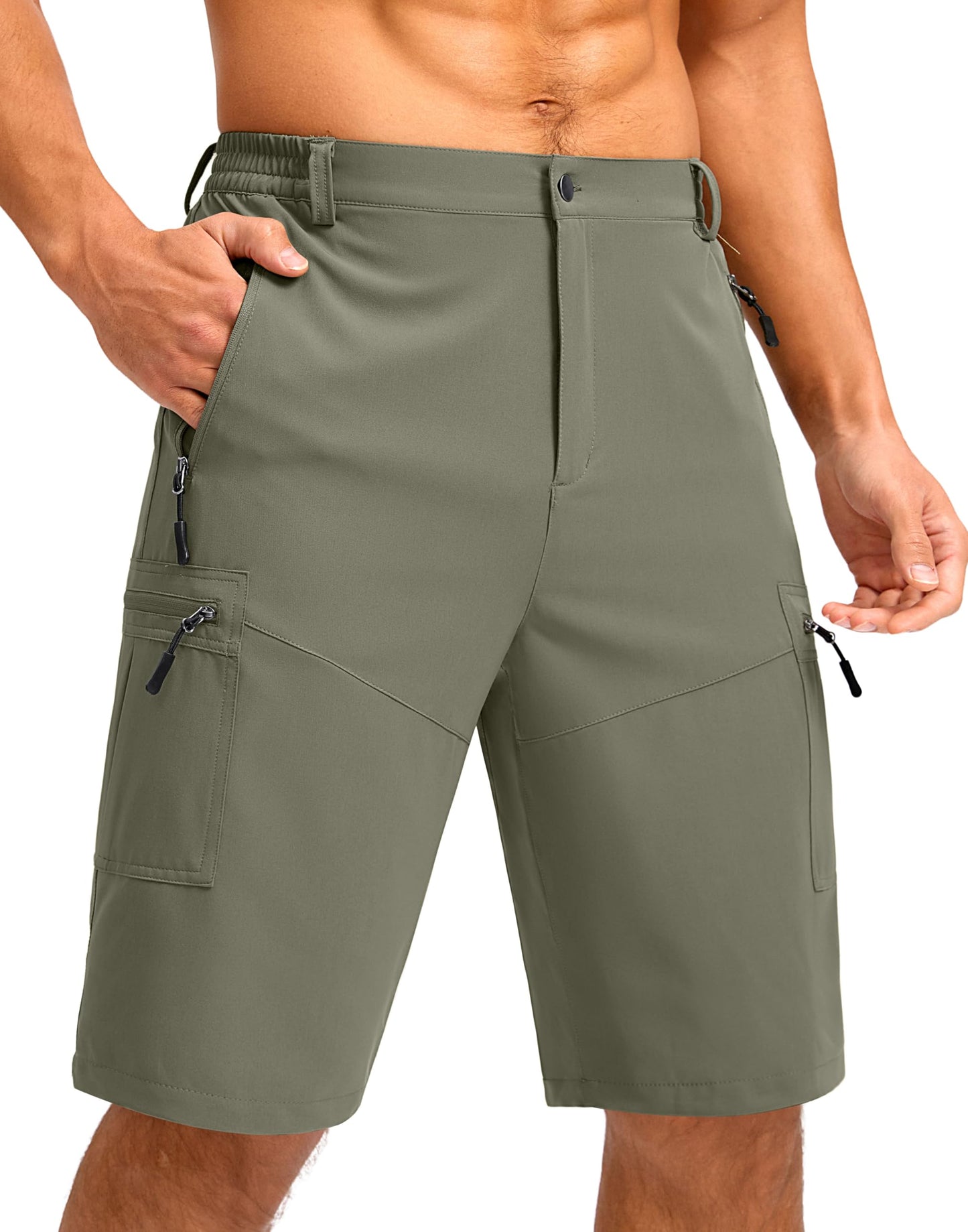 Men's Hiking Cargo Shorts 9"/7"/11" Lightweight Outdoor Shorts for Men Trip Golf Camping Casual with 5 Zipper Pockets