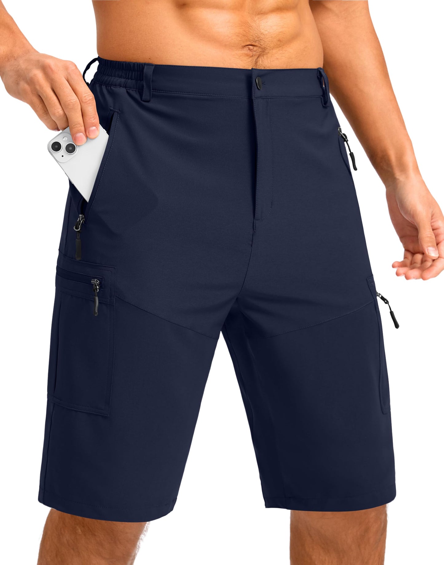 Men's Hiking Cargo Shorts 9"/7"/11" Lightweight Outdoor Shorts for Men Trip Golf Camping Casual with 5 Zipper Pockets