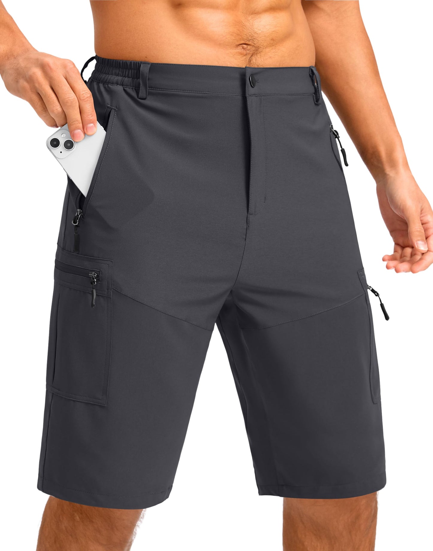 Men's Hiking Cargo Shorts 9"/7"/11" Lightweight Outdoor Shorts for Men Trip Golf Camping Casual with 5 Zipper Pockets