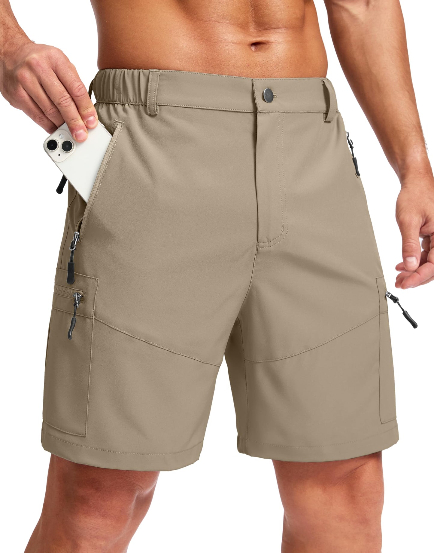Men's Hiking Cargo Shorts 9"/7"/11" Lightweight Outdoor Shorts for Men Trip Golf Camping Casual with 5 Zipper Pockets