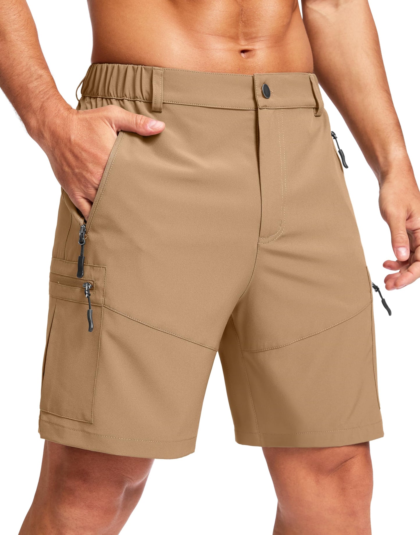 Men's Hiking Cargo Shorts 9"/7"/11" Lightweight Outdoor Shorts for Men Trip Golf Camping Casual with 5 Zipper Pockets