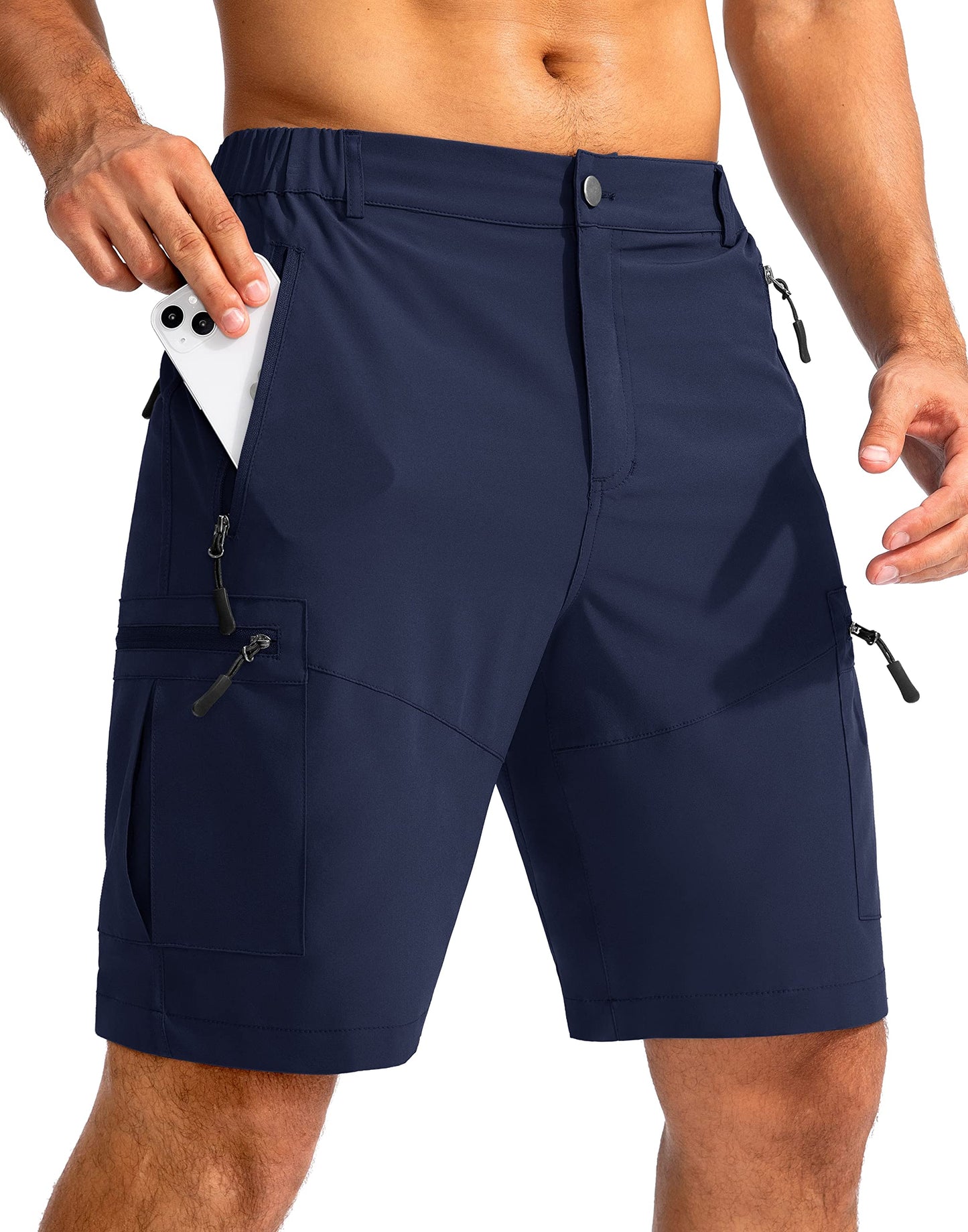 Men's Hiking Cargo Shorts 9"/7"/11" Lightweight Outdoor Shorts for Men Trip Golf Camping Casual with 5 Zipper Pockets