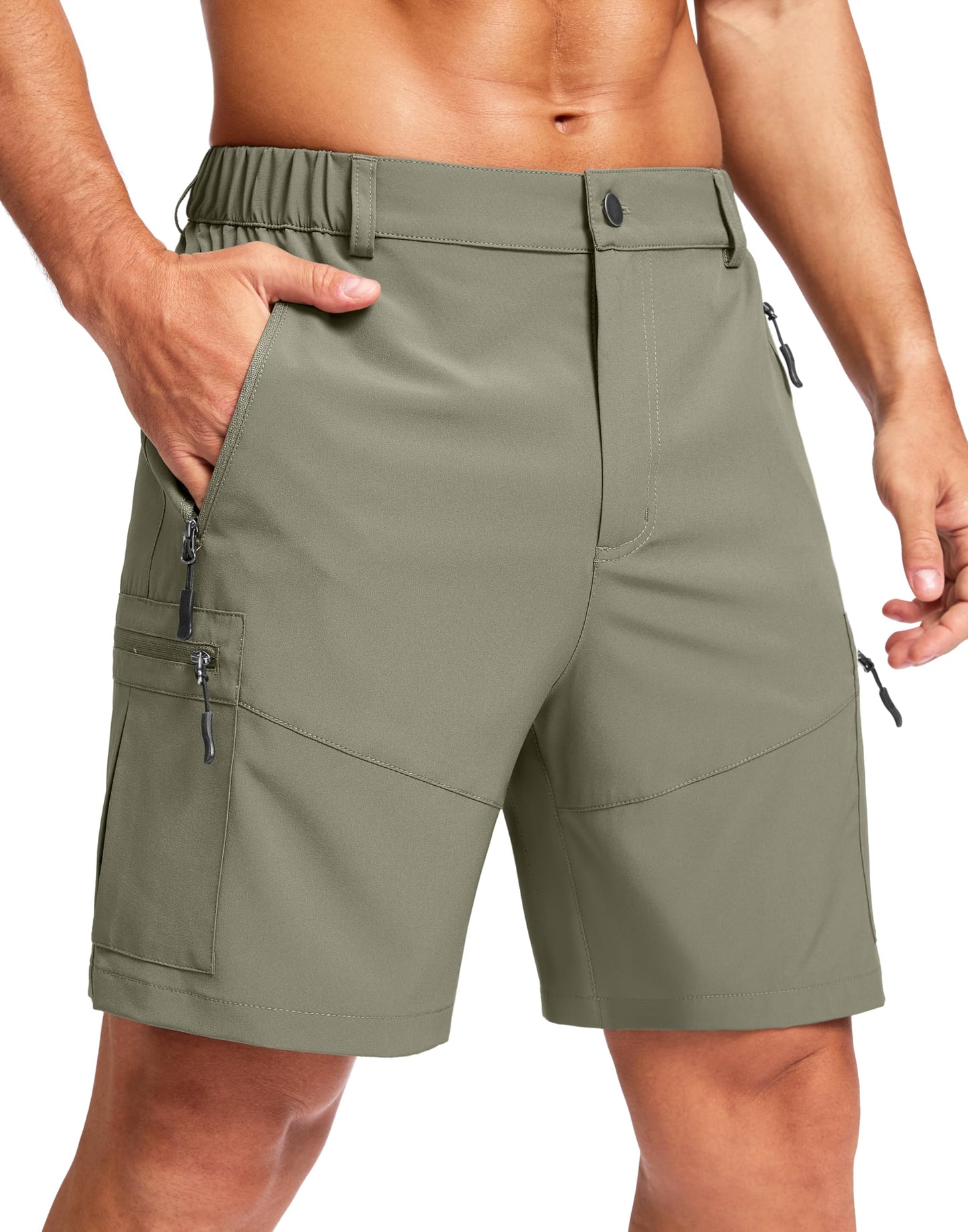 Men's Hiking Cargo Shorts 9"/7"/11" Lightweight Outdoor Shorts for Men Trip Golf Camping Casual with 5 Zipper Pockets