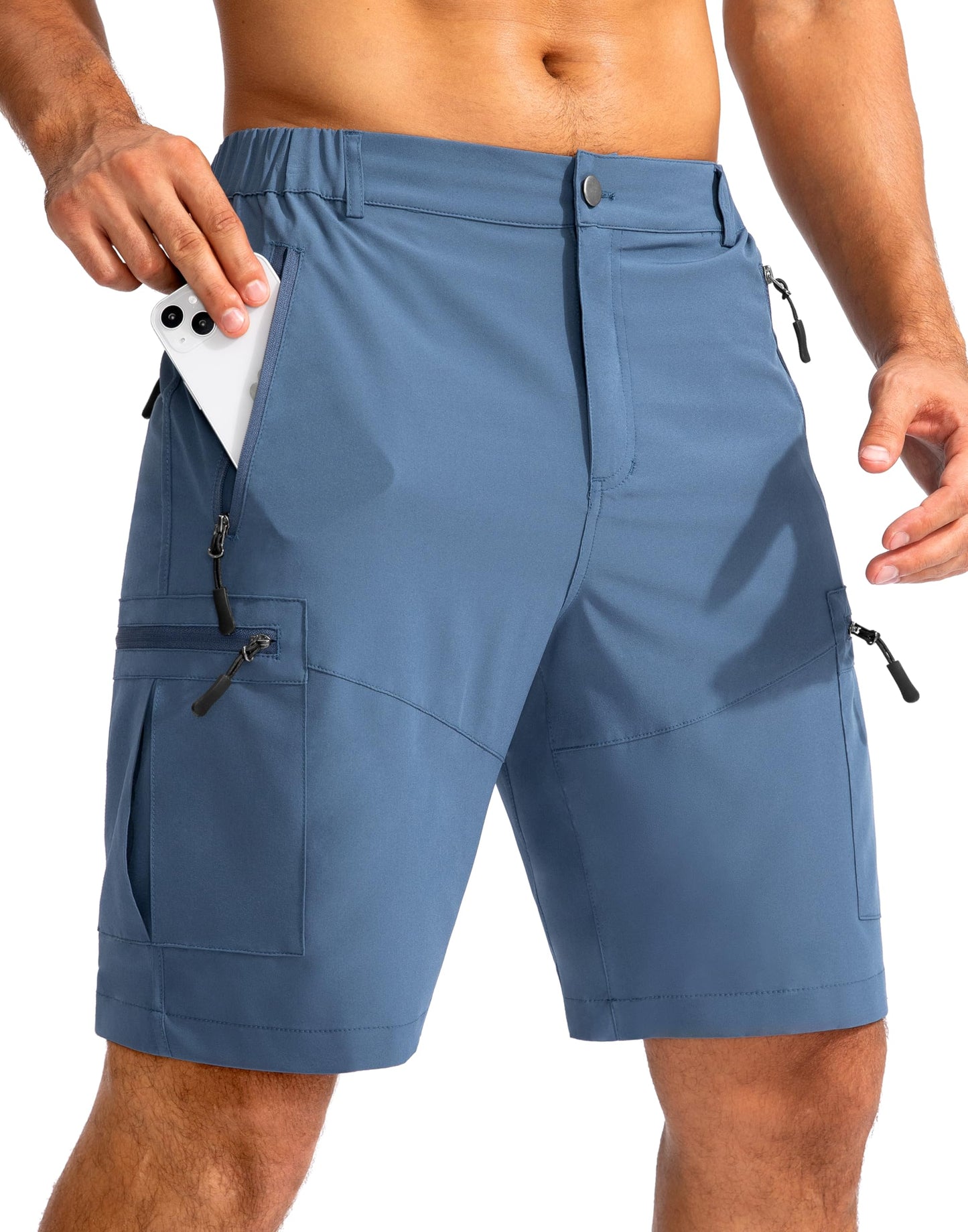 Men's Hiking Cargo Shorts 9"/7"/11" Lightweight Outdoor Shorts for Men Trip Golf Camping Casual with 5 Zipper Pockets