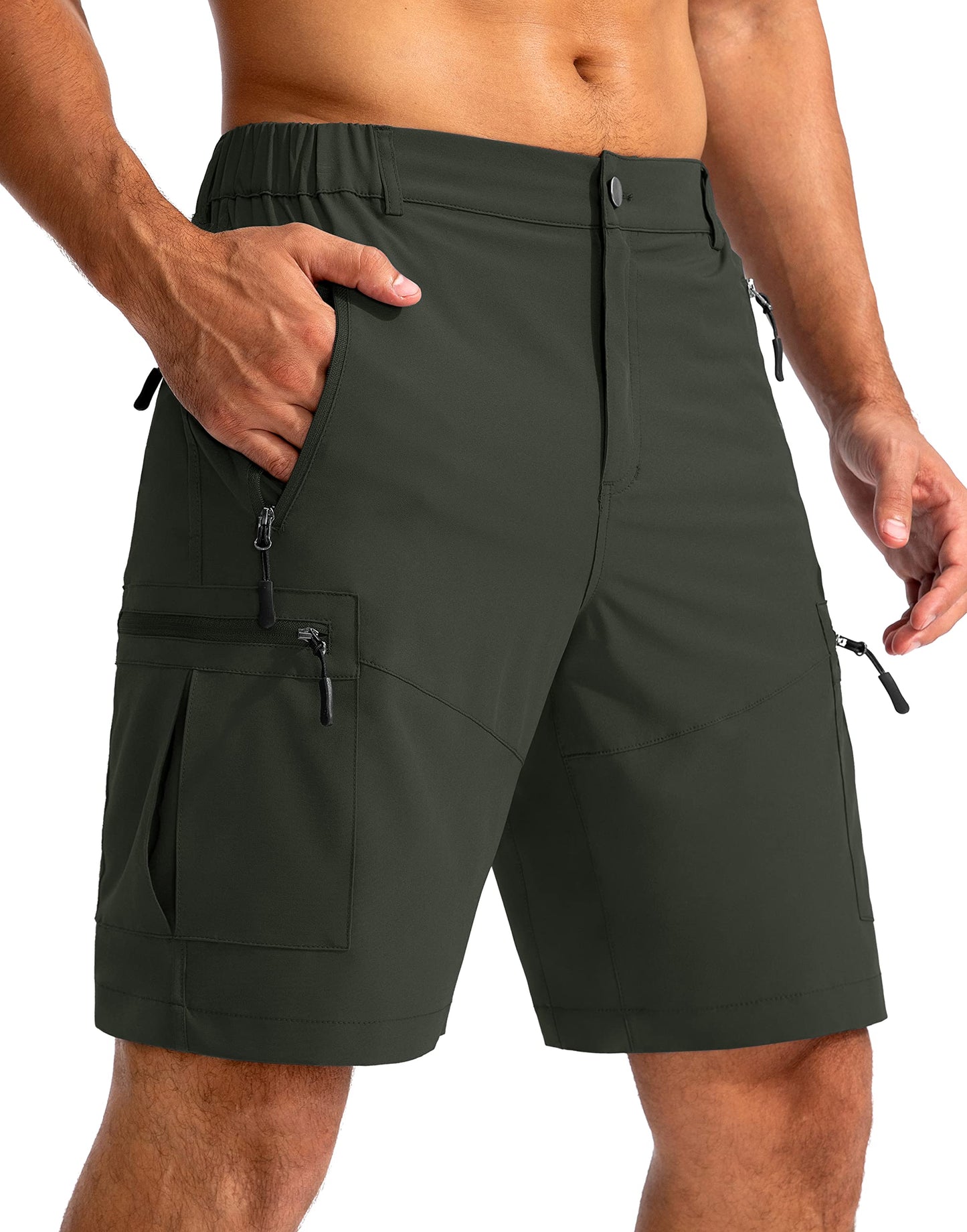 Men's Hiking Cargo Shorts 9"/7"/11" Lightweight Outdoor Shorts for Men Trip Golf Camping Casual with 5 Zipper Pockets