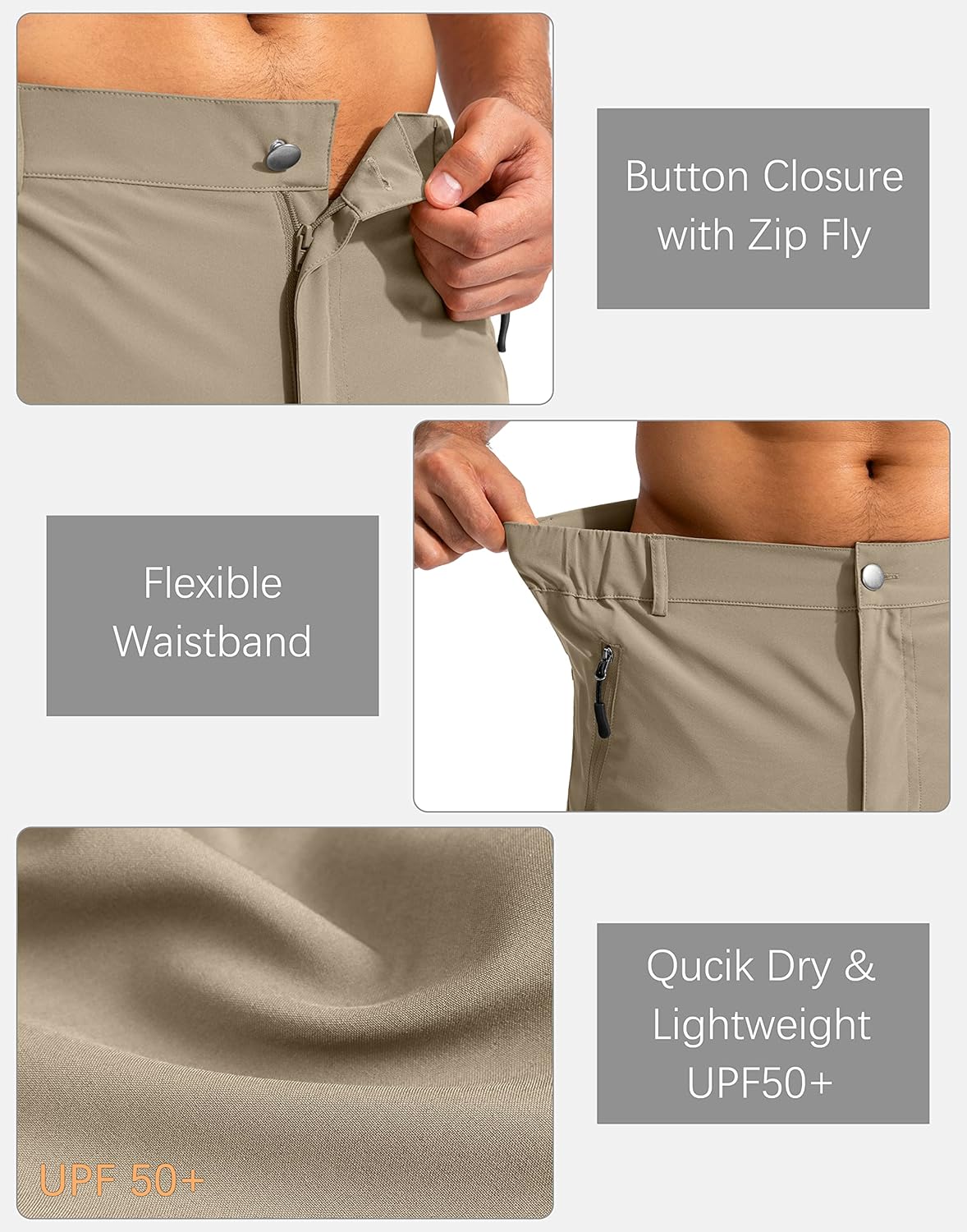 Men's Hiking Cargo Shorts 9"/7"/11" Lightweight Outdoor Shorts for Men Trip Golf Camping Casual with 5 Zipper Pockets