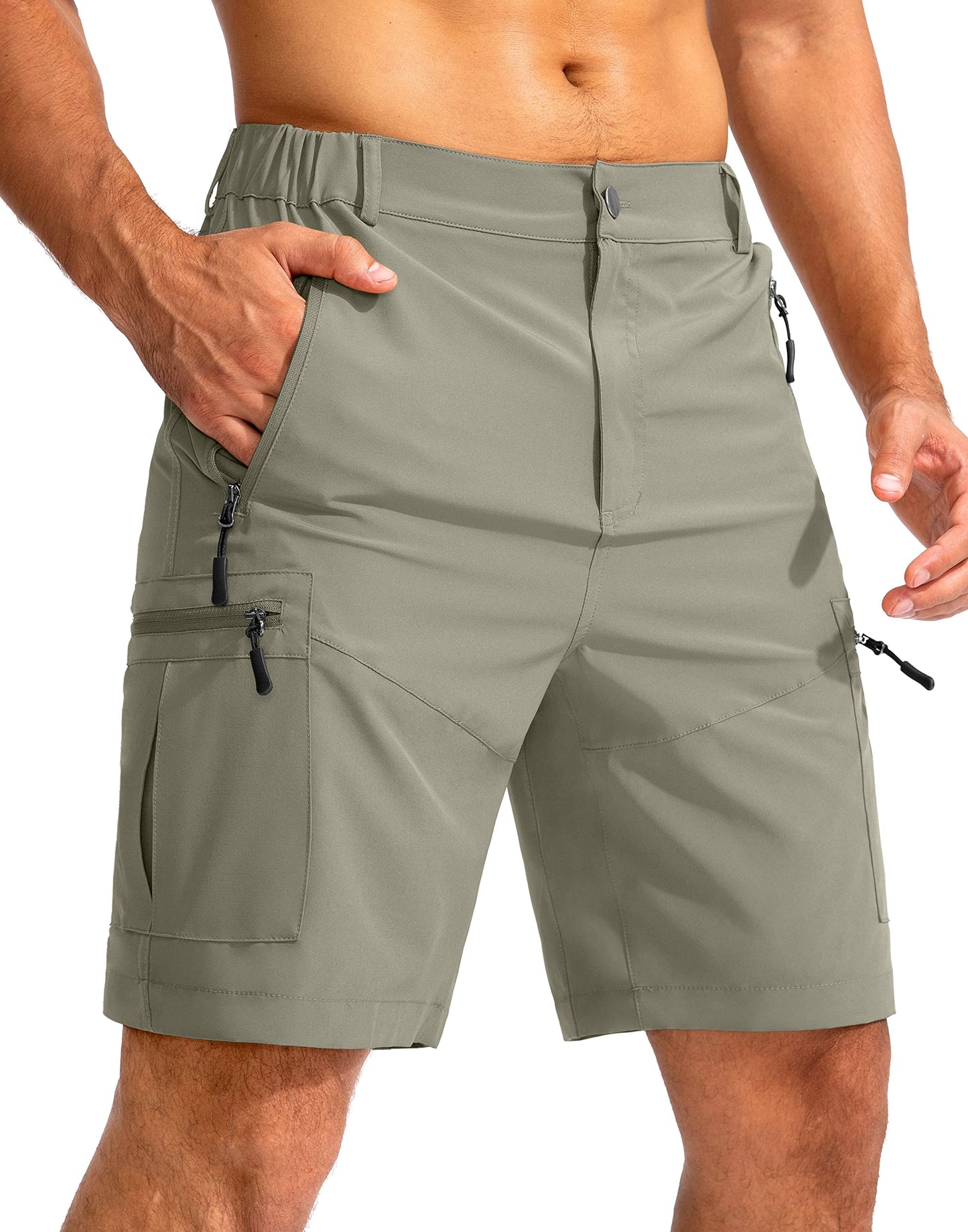 Men's Hiking Cargo Shorts 9"/7"/11" Lightweight Outdoor Shorts for Men Trip Golf Camping Casual with 5 Zipper Pockets