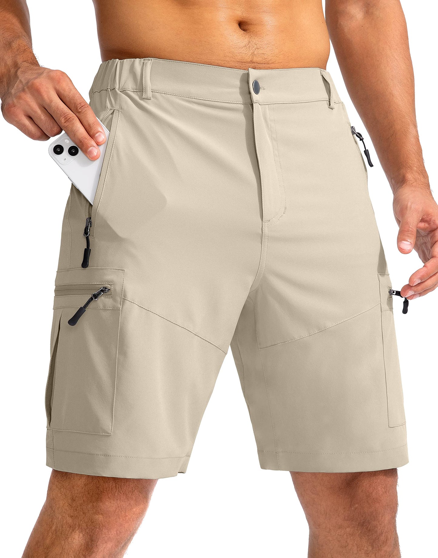 Men's Hiking Cargo Shorts 9"/7"/11" Lightweight Outdoor Shorts for Men Trip Golf Camping Casual with 5 Zipper Pockets