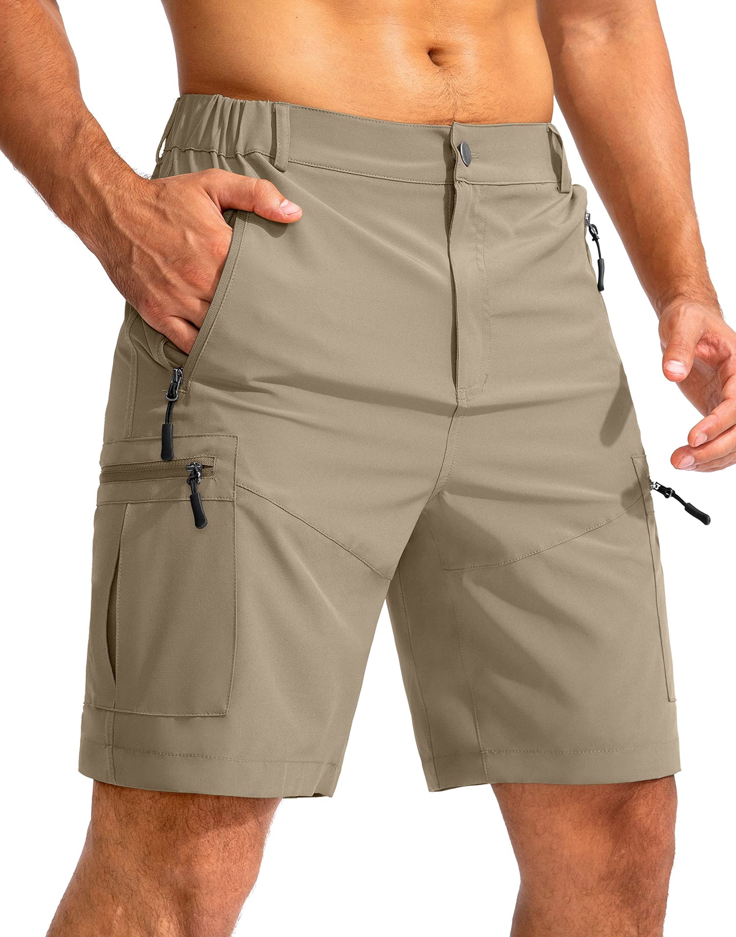 Men's Hiking Cargo Shorts 9"/7"/11" Lightweight Outdoor Shorts for Men Trip Golf Camping Casual with 5 Zipper Pockets