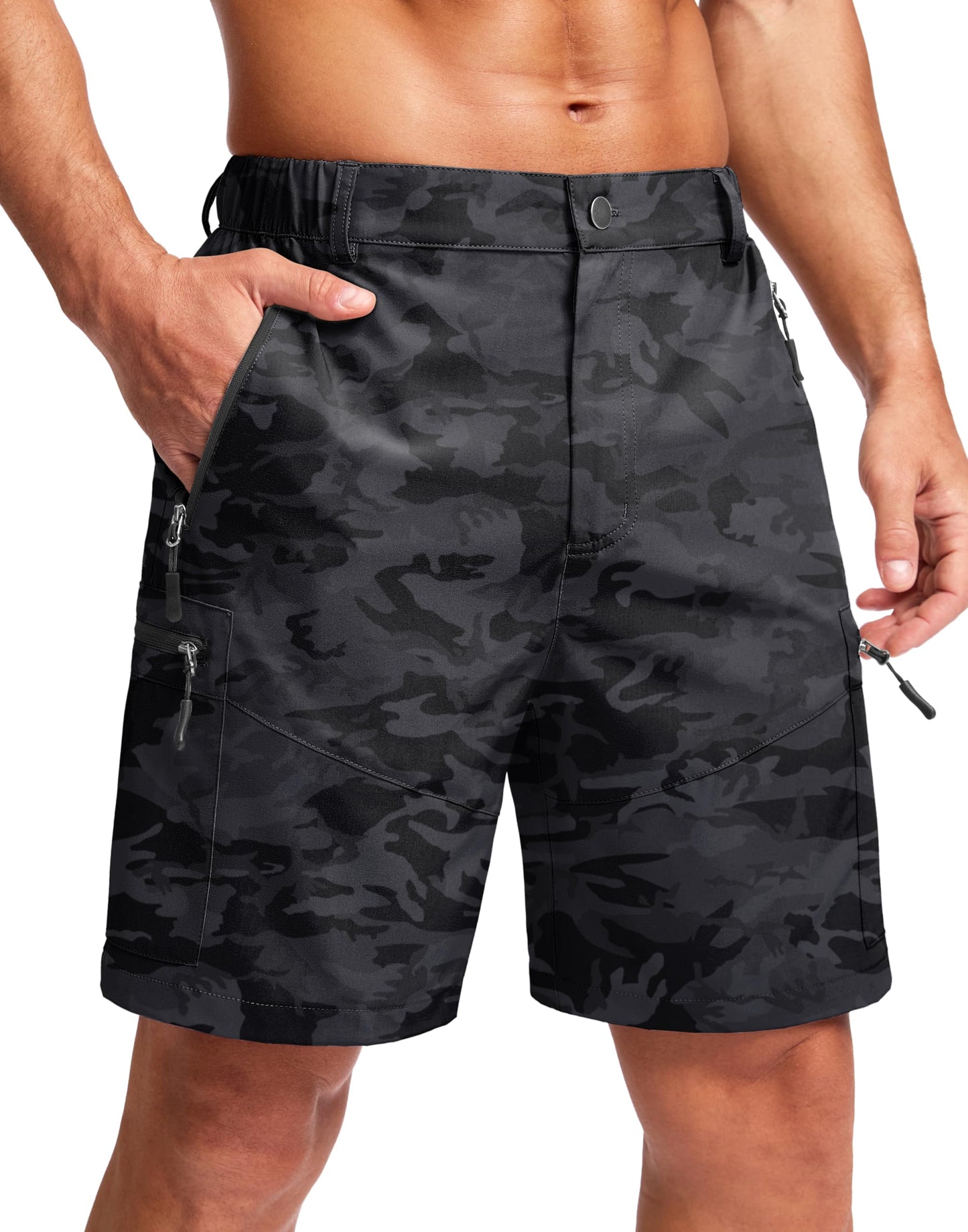 Men's Hiking Cargo Shorts 9"/7"/11" Lightweight Outdoor Shorts for Men Trip Golf Camping Casual with 5 Zipper Pockets