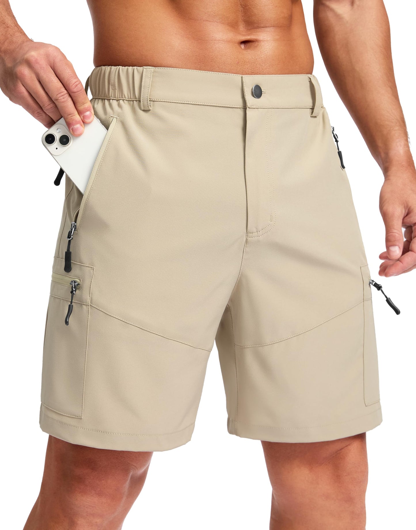 Men's Hiking Cargo Shorts 9"/7"/11" Lightweight Outdoor Shorts for Men Trip Golf Camping Casual with 5 Zipper Pockets