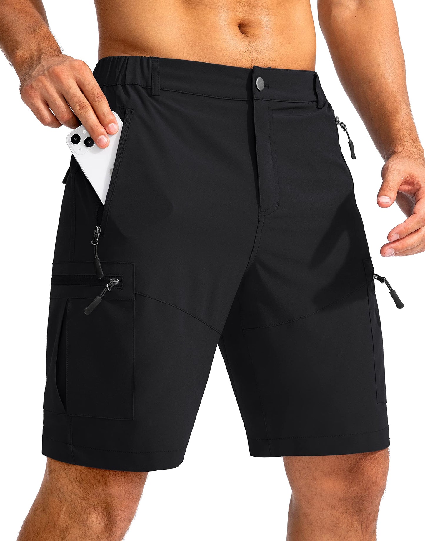 Men's Hiking Cargo Shorts 9"/7"/11" Lightweight Outdoor Shorts for Men Trip Golf Camping Casual with 5 Zipper Pockets