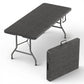 6 Feet Foldable Table with Built in Handle & Steel Legs | 6FT Heavy Duty Folding Portable | Perfect for Party, Dining, Wedding, Events, Picnic Indoor, Outdoor, Camping, Utility, Folding - 6 Foot