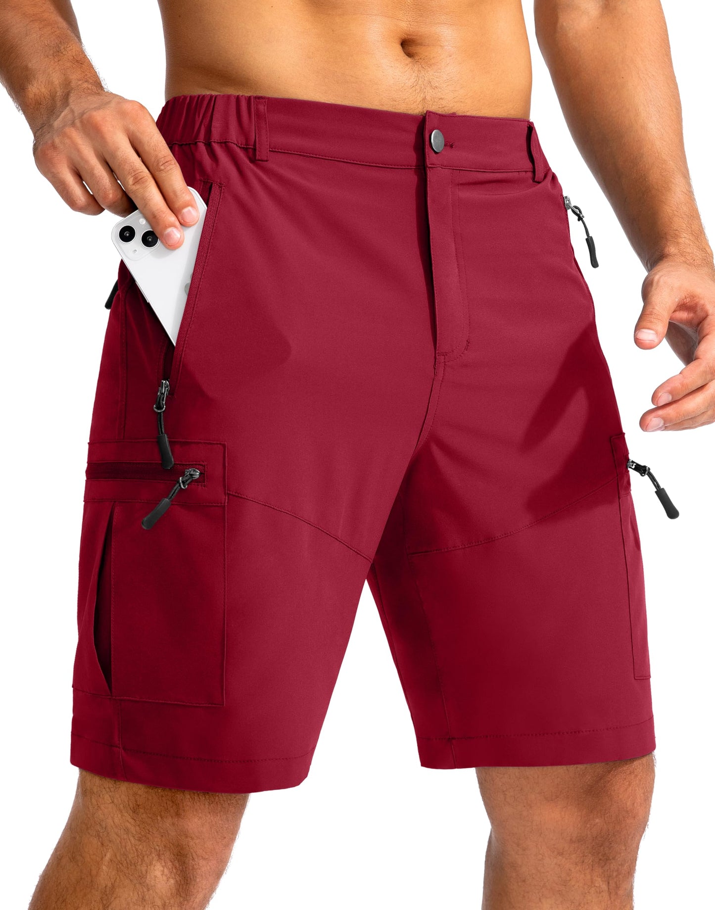 Men's Hiking Cargo Shorts 9"/7"/11" Lightweight Outdoor Shorts for Men Trip Golf Camping Casual with 5 Zipper Pockets