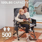 Oversized Folding Camping Chair, for Adults Heavy Duty Lawn Chair with Side Pockets, Portable Collapsible Quad Chair for Outside, Support Up to 500lbs, Grey