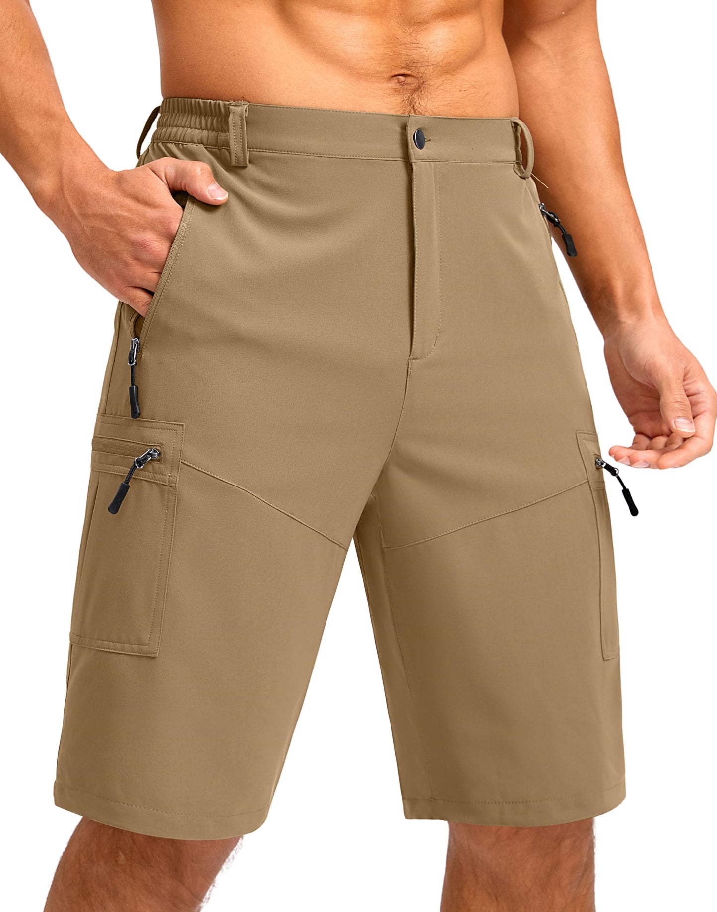 Men's Hiking Cargo Shorts 9"/7"/11" Lightweight Outdoor Shorts for Men Trip Golf Camping Casual with 5 Zipper Pockets