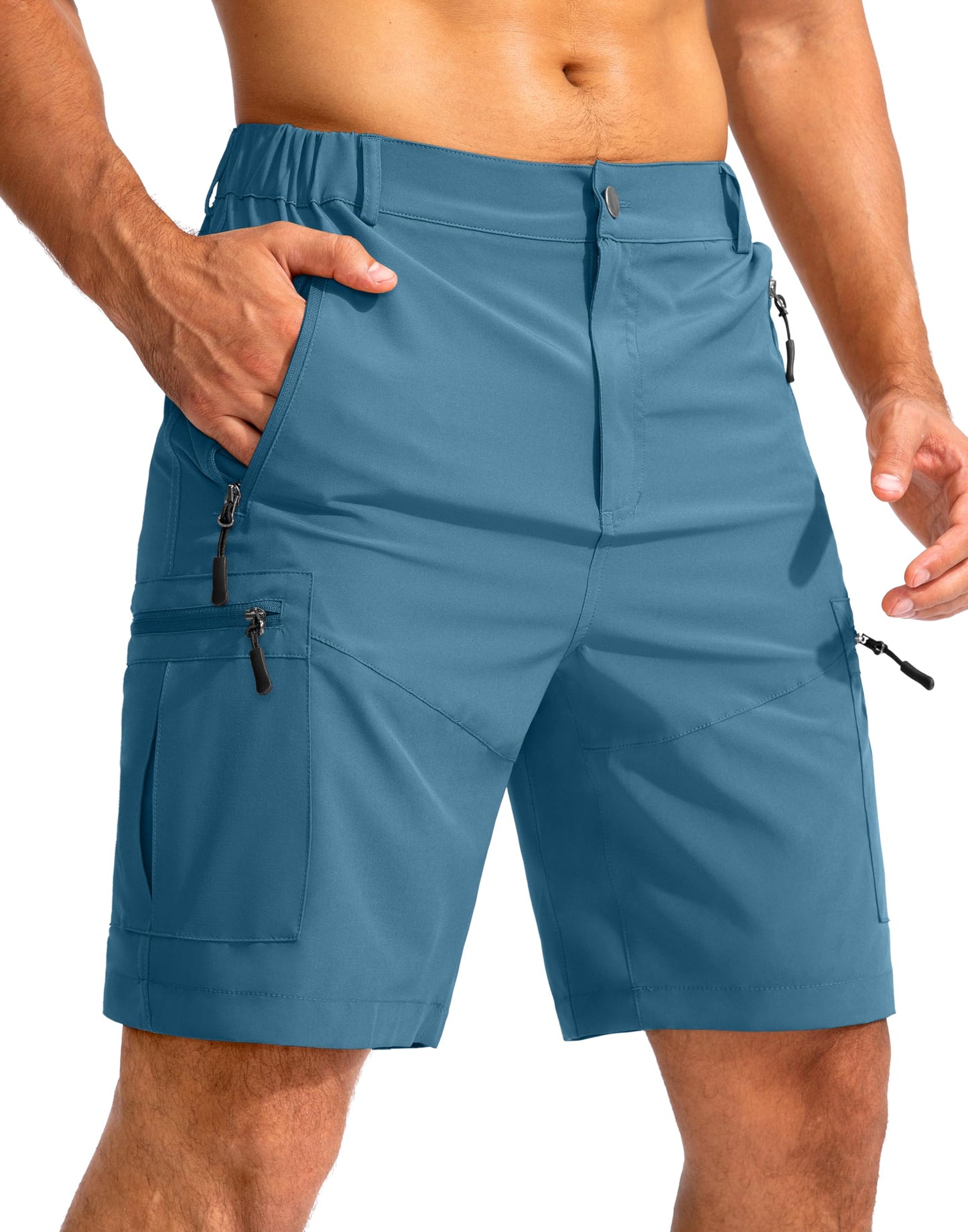 Men's Hiking Cargo Shorts 9"/7"/11" Lightweight Outdoor Shorts for Men Trip Golf Camping Casual with 5 Zipper Pockets