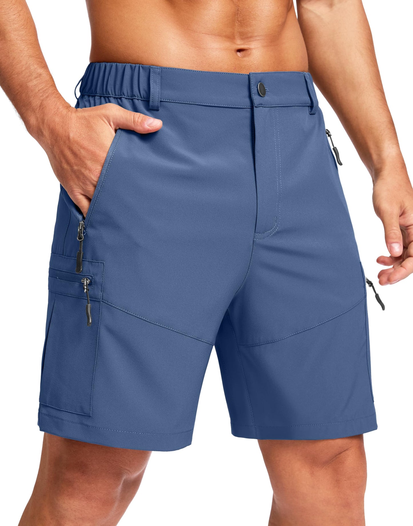 Men's Hiking Cargo Shorts 9"/7"/11" Lightweight Outdoor Shorts for Men Trip Golf Camping Casual with 5 Zipper Pockets