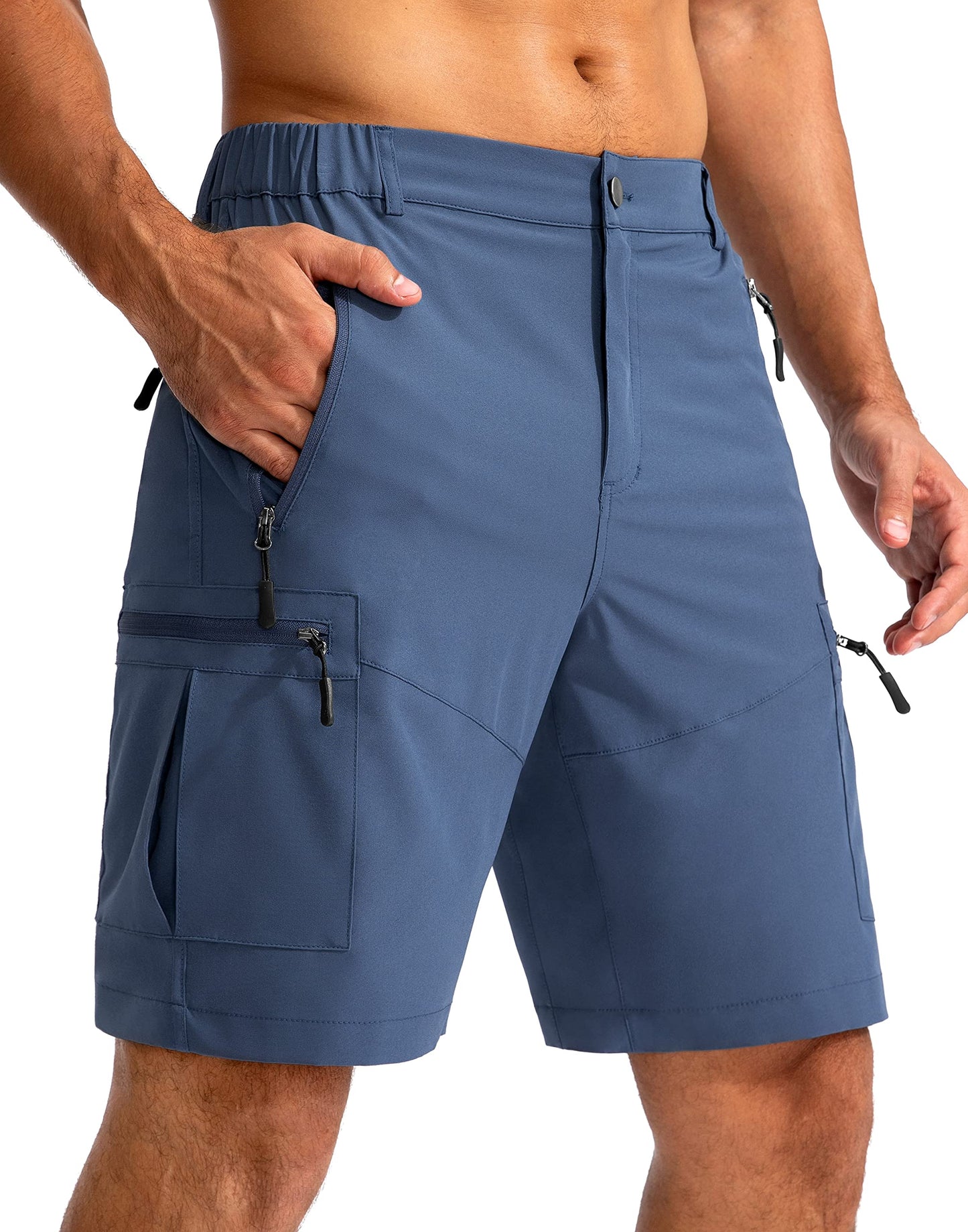 Men's Hiking Cargo Shorts 9"/7"/11" Lightweight Outdoor Shorts for Men Trip Golf Camping Casual with 5 Zipper Pockets
