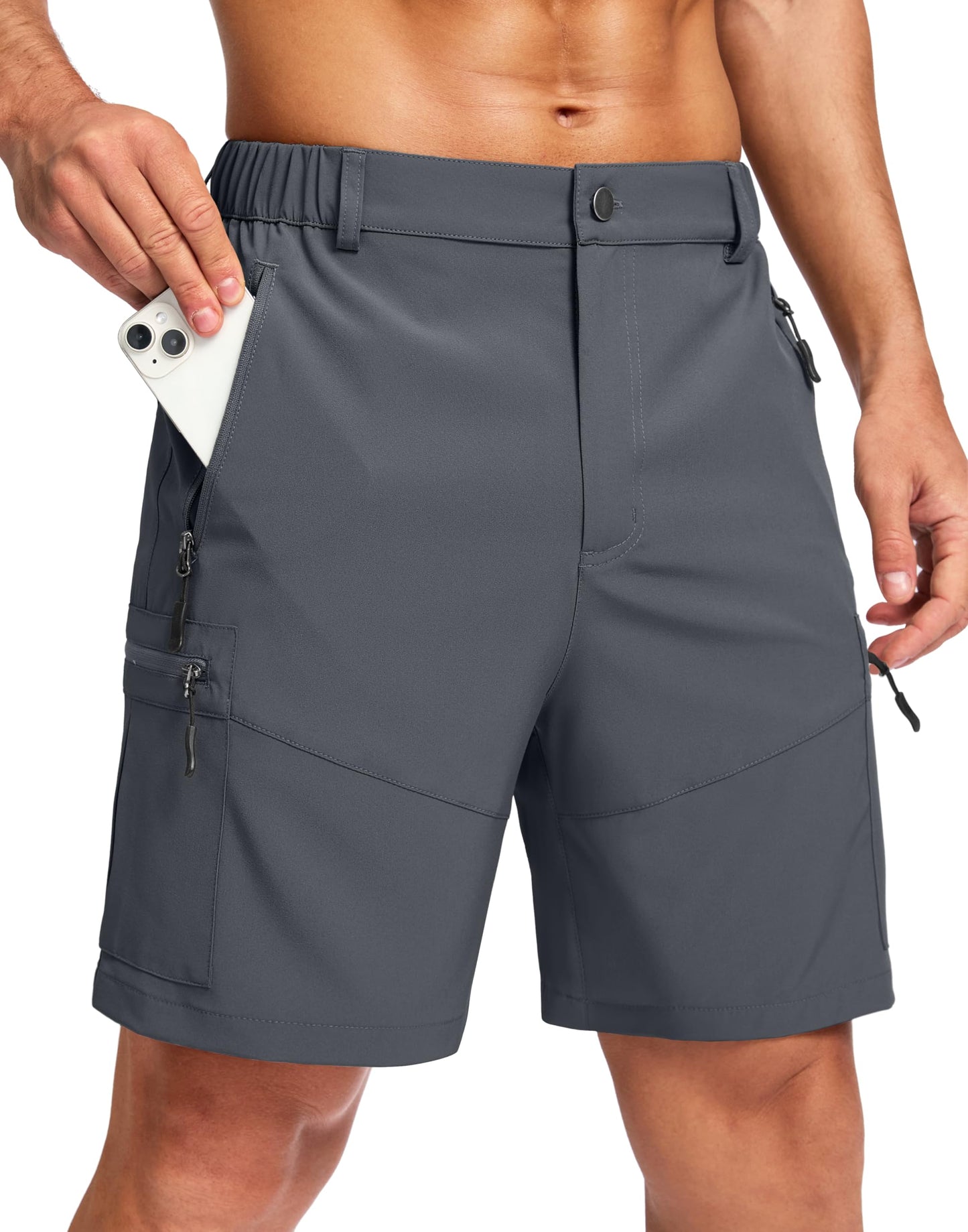 Men's Hiking Cargo Shorts 9"/7"/11" Lightweight Outdoor Shorts for Men Trip Golf Camping Casual with 5 Zipper Pockets