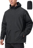 Men Lightweight Waterproof Rain Jacket Hooded Windbreaker Packable Outdoor Coat for Golf Running Hiking Travel