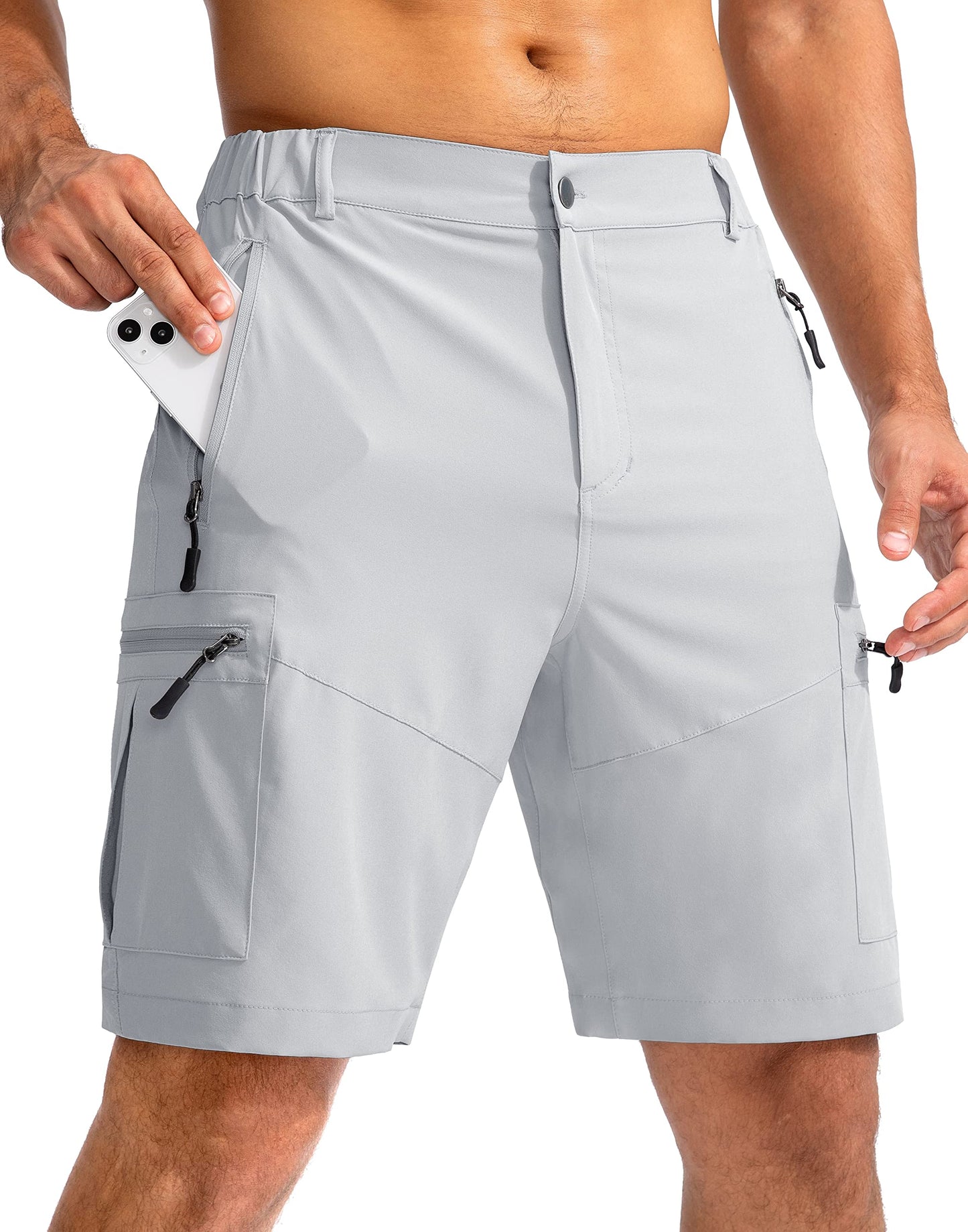 Men's Hiking Cargo Shorts 9"/7"/11" Lightweight Outdoor Shorts for Men Trip Golf Camping Casual with 5 Zipper Pockets